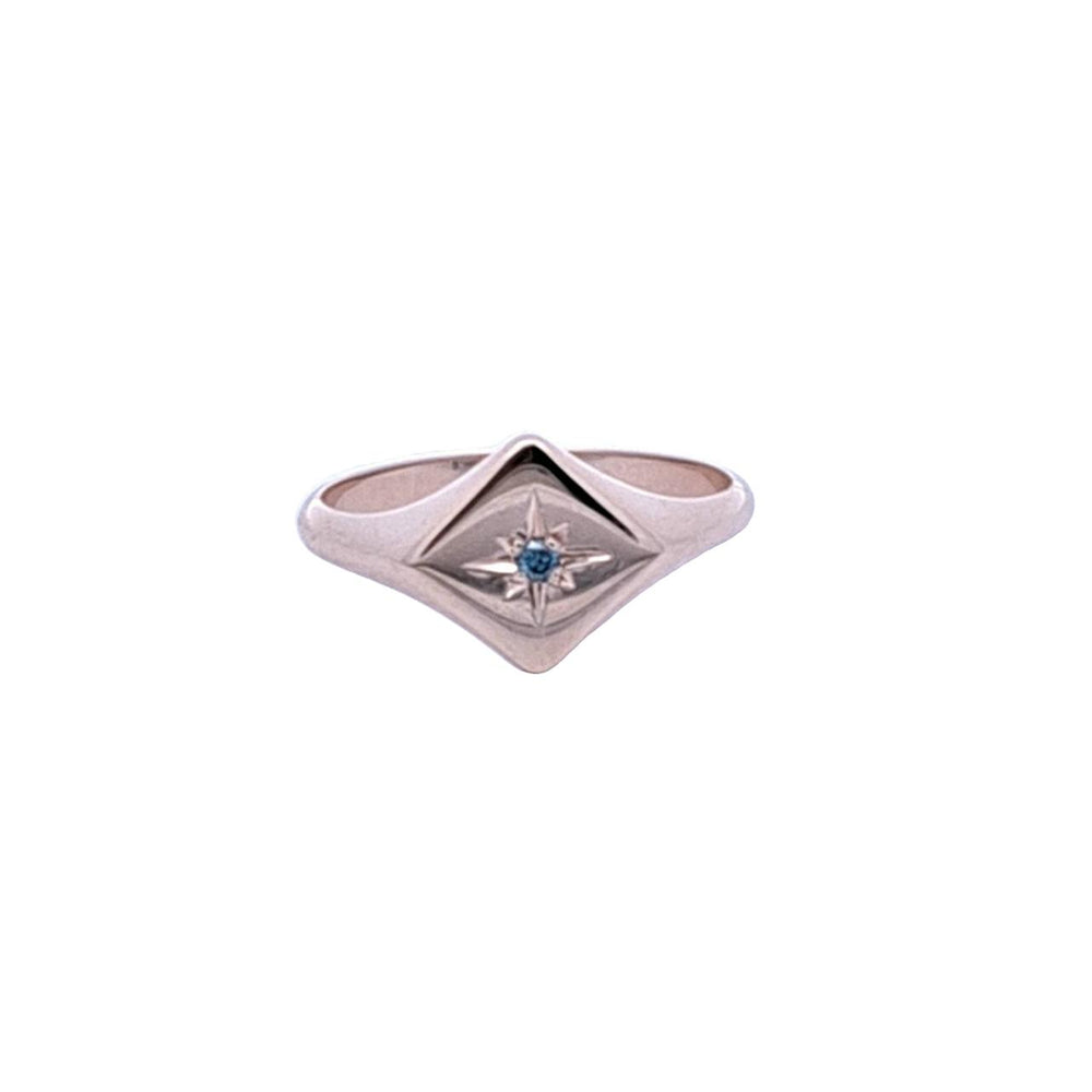 9RG SQUARE GEM SET SIGNET RING