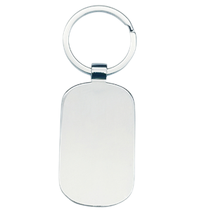 SILVER RECTANGLE KEYRING