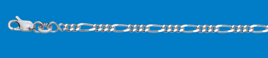STERLING SILVER FIGARO 1 + 3 CHAIN - 50CM