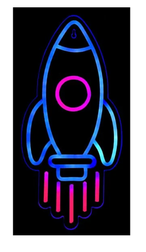 NEON USB ROCKET WALL SIGN