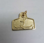 BRAND GOLD PENDANT EAR TAG STYLE