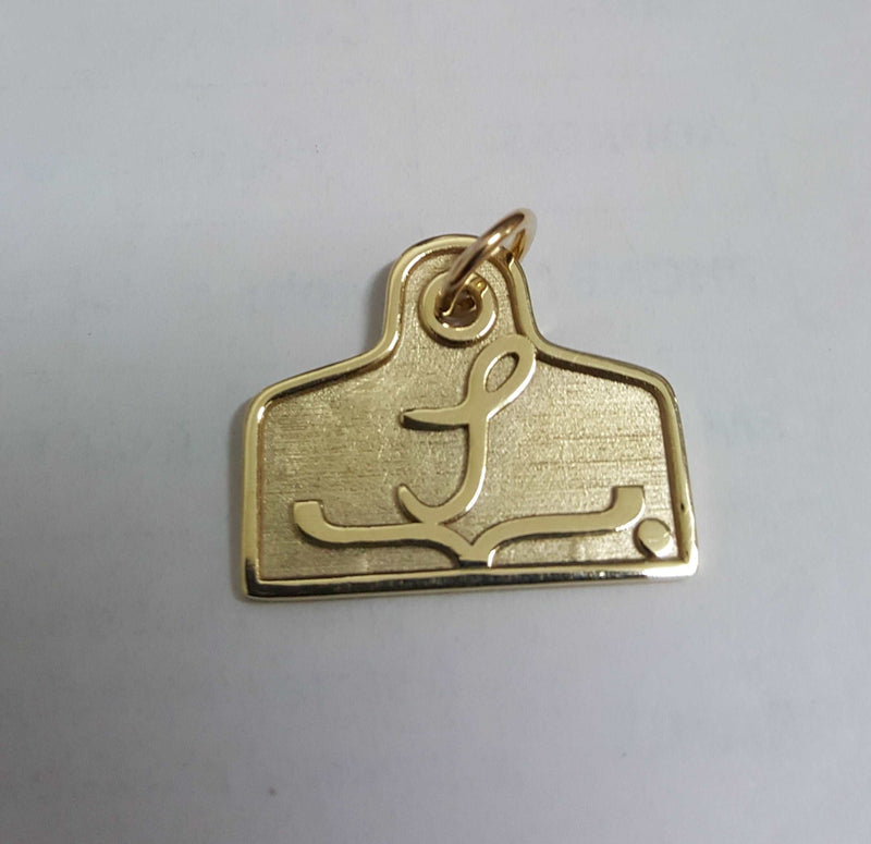 BRAND GOLD PENDANT EAR TAG STYLE