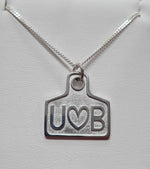BRAND STERLING SILVER PENDANT EAR TAG STYLE