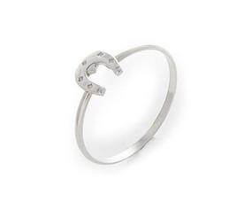 SS HORSE SHOE RING - SIZE N