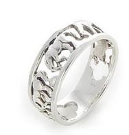 SS HORSE BAND RING - SIZE O