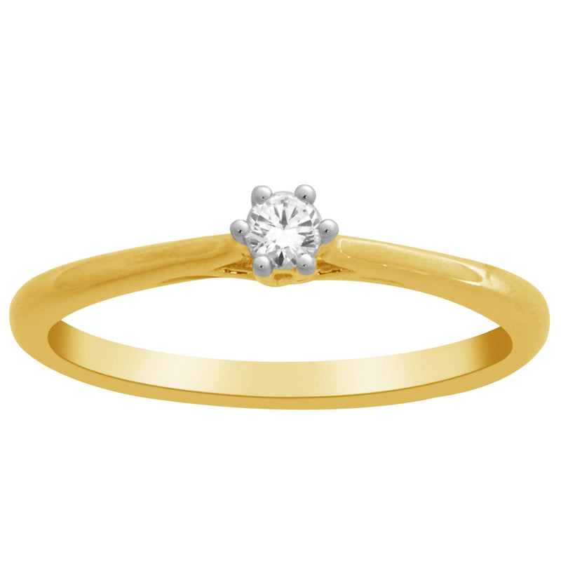 14CT YG SOLITAIRE DIAMOND RING