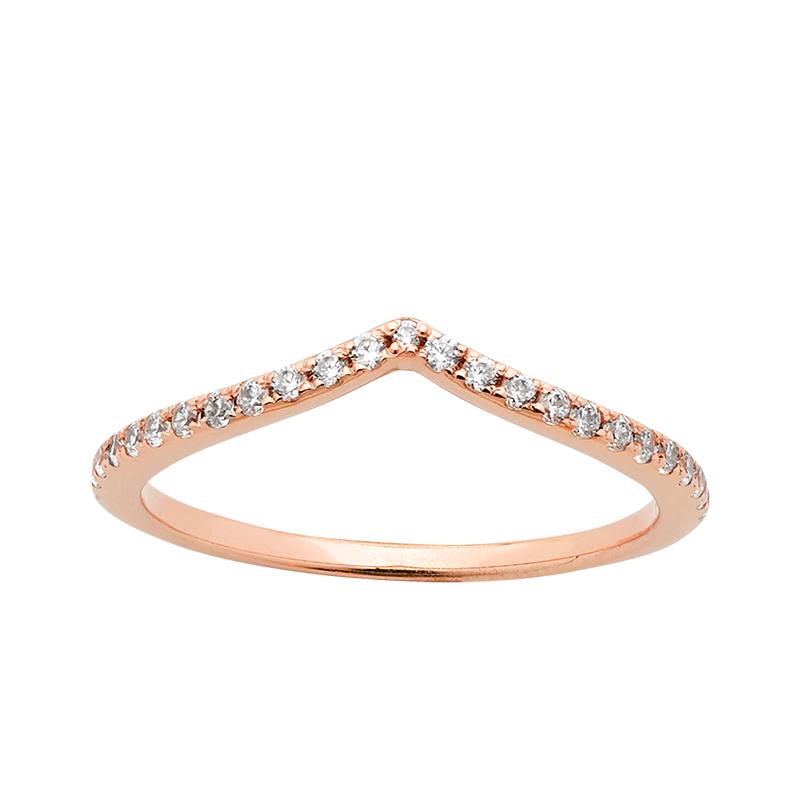 9ct YG V-Shaped Fitted Ring