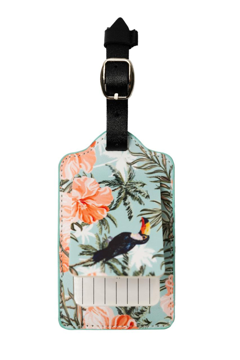 LUGGAGE TAG - TOUCANS & HIBISCUS