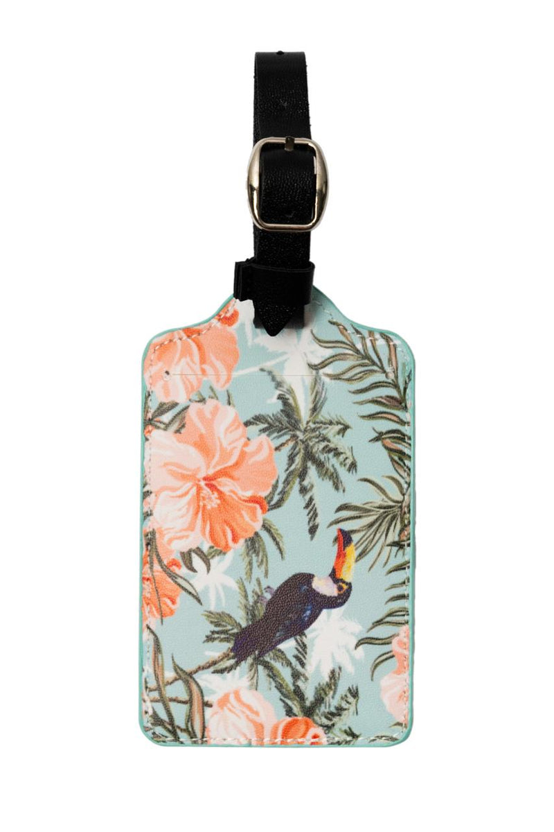 LUGGAGE TAG - TOUCANS & HIBISCUS