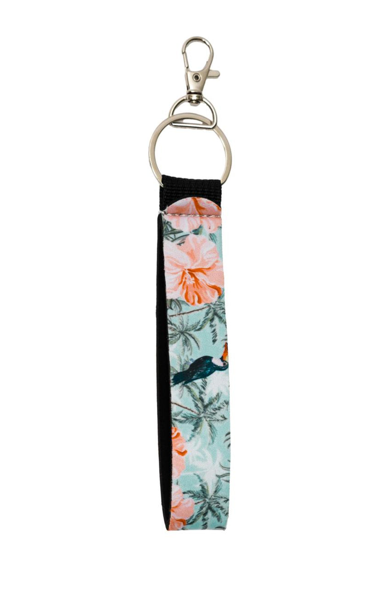 KEY TAG - TOUCANS & HIBISCUS