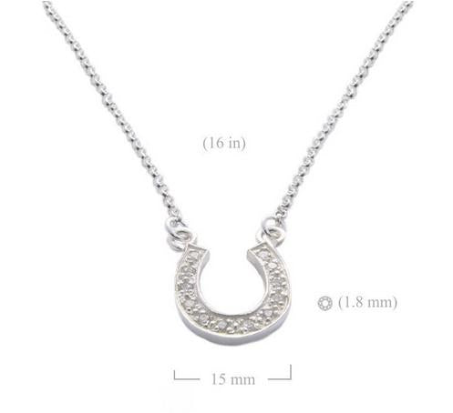SS HORSE SHOE WITH CZ NECKLACE
